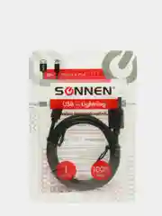 Кабель USB 2.0-Lightning "SONNEN", 1 м, медь, для передачи данных и зарядки iPhone / iPad