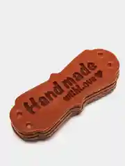 Бирка Handmade, кожа, коричневый 1,5х4 см