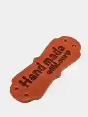 Бирка Handmade, кожа, коричневый 1,5х4 см