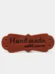 Бирка Handmade, кожа, коричневый 1,5х4 см