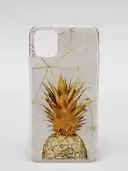Золотой чехол для iPhone 11, принт "Ананасы"