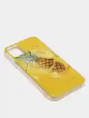 Коричневый чехол для iPhone 11, принт "Ананасы"