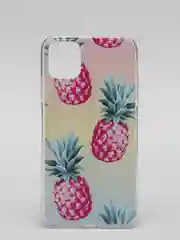 Бирюзовый чехол для iPhone 11, принт "Ананасы"