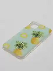 Голубой чехол для iPhone 11, принт "Ананасы"