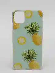 Голубой чехол для iPhone 11, принт "Ананасы"