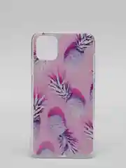 Бежевый меланж чехол для iPhone 11, принт "Ананасы"