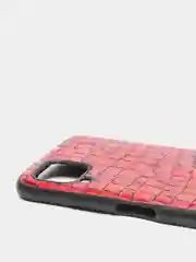 Красный чехол Huawei P40 Lite (Хуавей П40 Лайт) силиконовый, имитация змеиной кожи