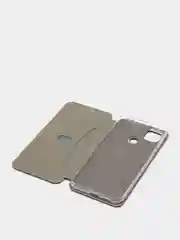 Серебряный чехол-книжка Xiaomi Redmi 9C, Redmi 9С NFC, Redmi 10A (Сяоми Редми 9С, 9С НФС, 10А)
