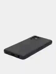 Накладка силиконовая Samsung A22/M32, черная, матовая, с защитой камеры