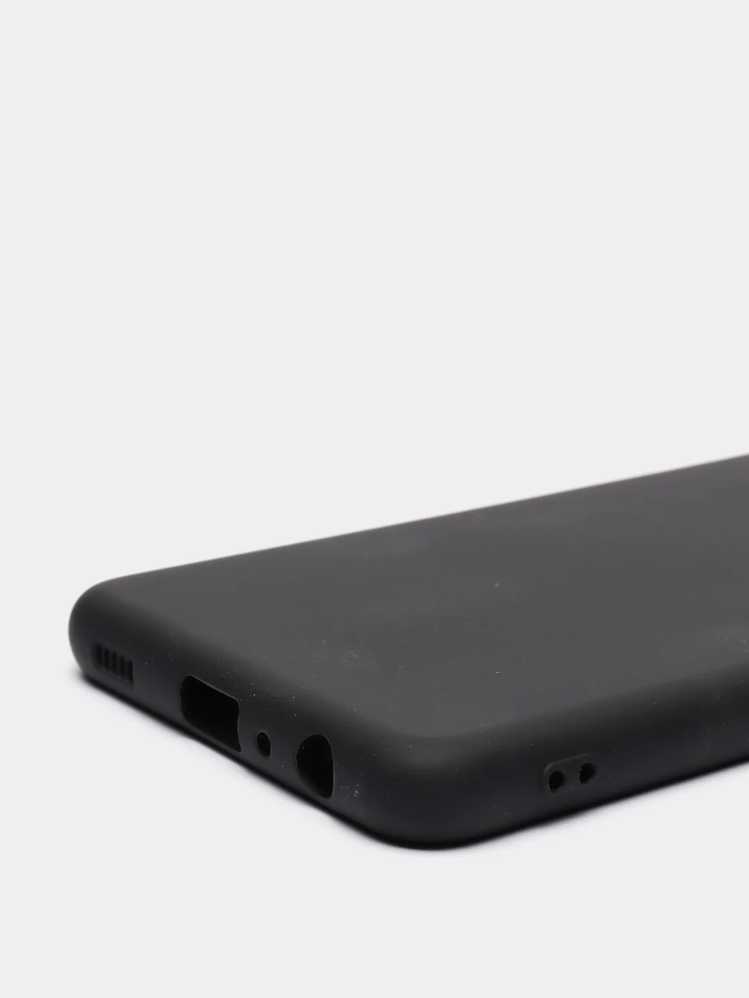 Накладка силиконовая Samsung A22/M32, черная, матовая, с защитой камеры