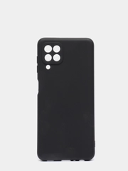 Накладка силиконовая Samsung A22/M32, черная, матовая, с защитой камеры