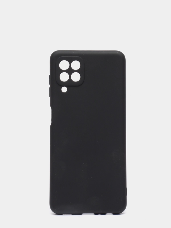 Накладка силиконовая Samsung A22/M32, черная, матовая, с защитой камеры
