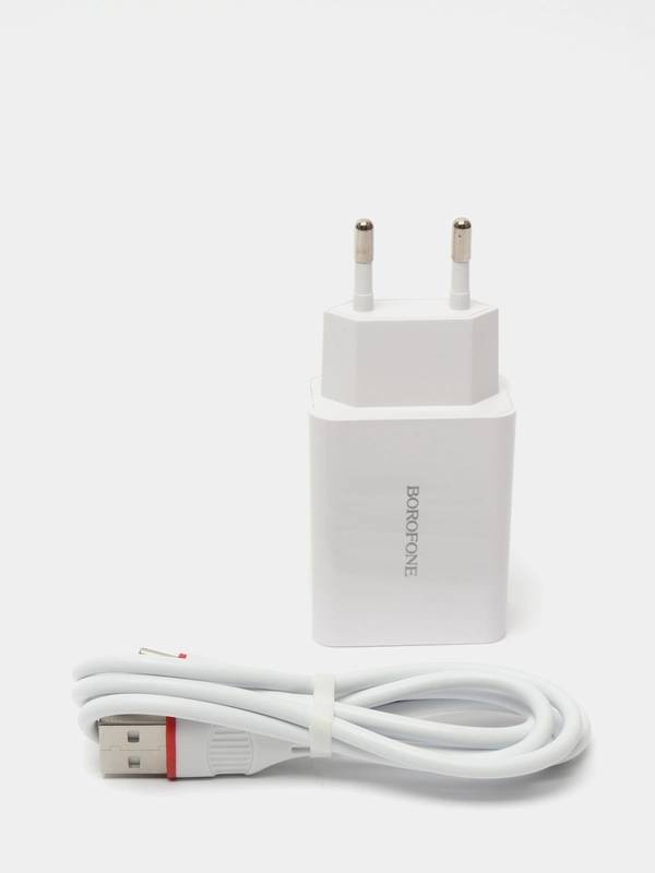Зарядное устройство Borofone BA21A (QC 3.0, 3A, 18W + кабель Type-C для Android)