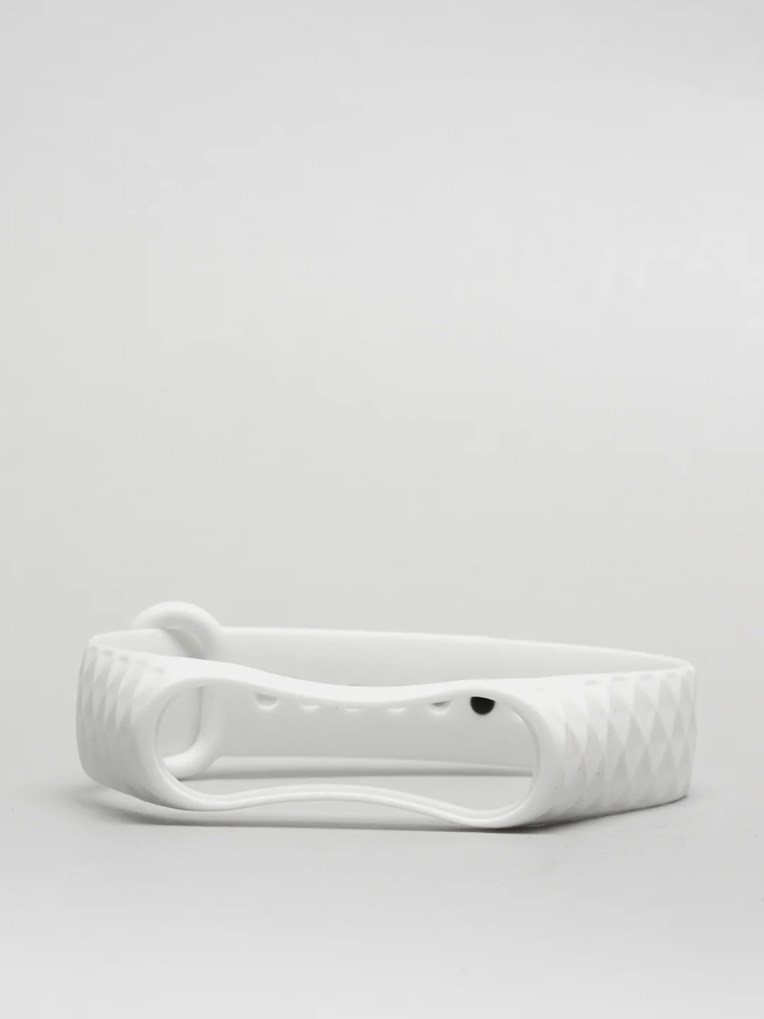 Белый ремешок силиконовый для Xiaomi Mi Band 3, Mi Band 4 (Ми Банд 3, 4), рифленый