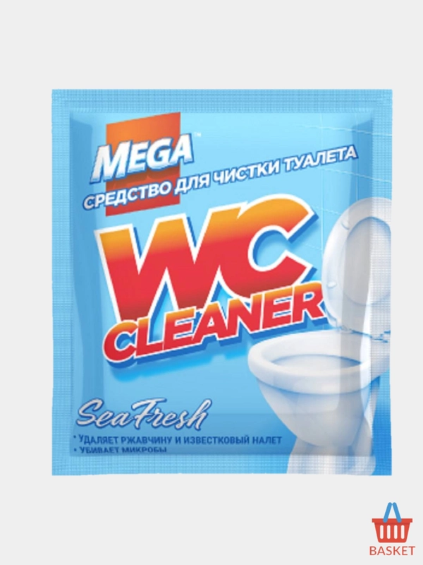 Порошок для чистки туалета с антимикробным эффектом Mega Sea Fresh, 130 г