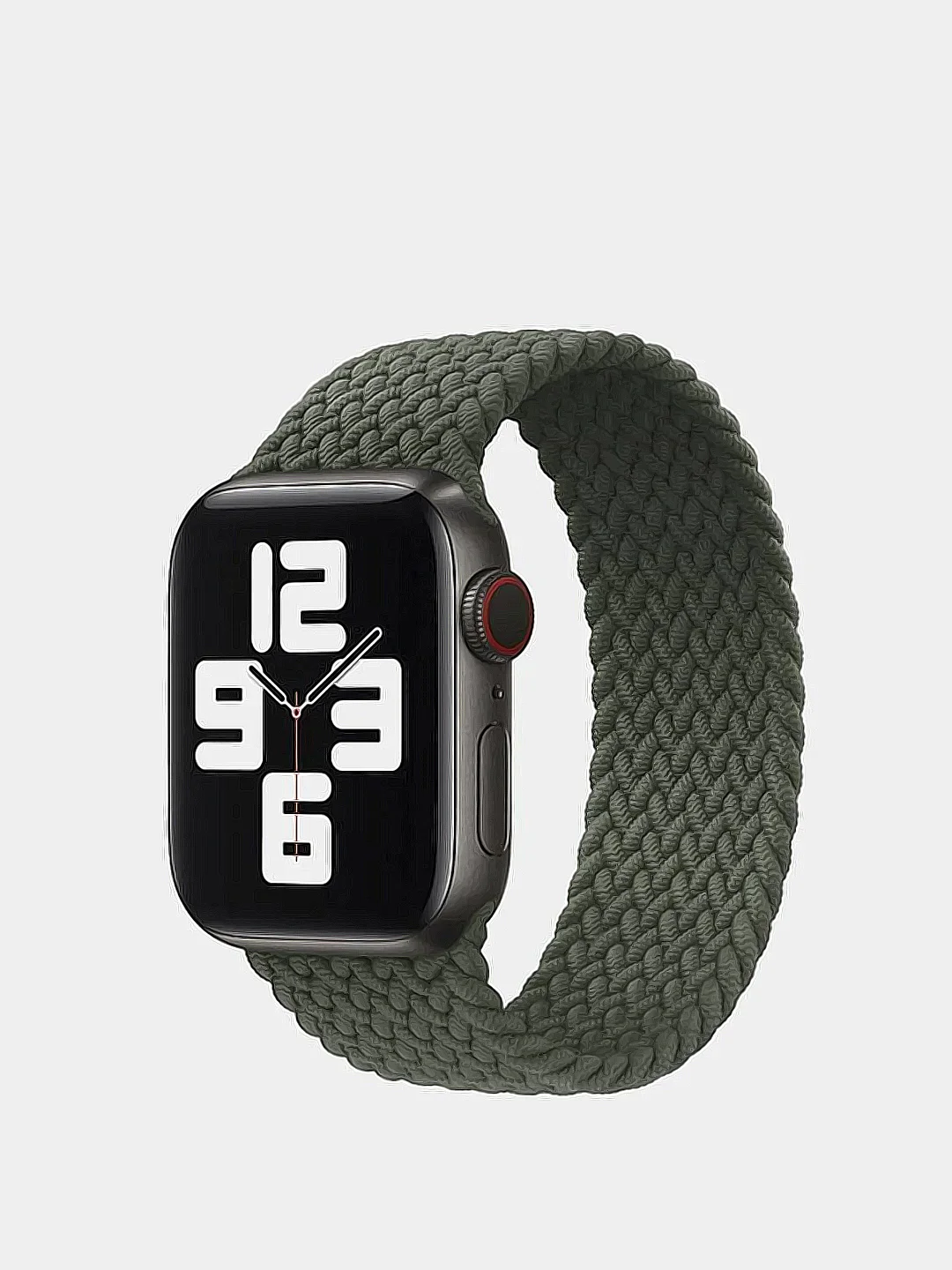 Зелёный хаки нейлоновый ремешок для Apple Watch плетёный монобраслет
