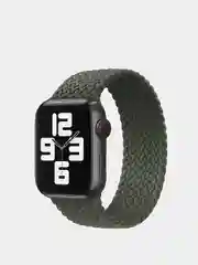 Зелёный хаки нейлоновый ремешок для Apple Watch плетёный монобраслет