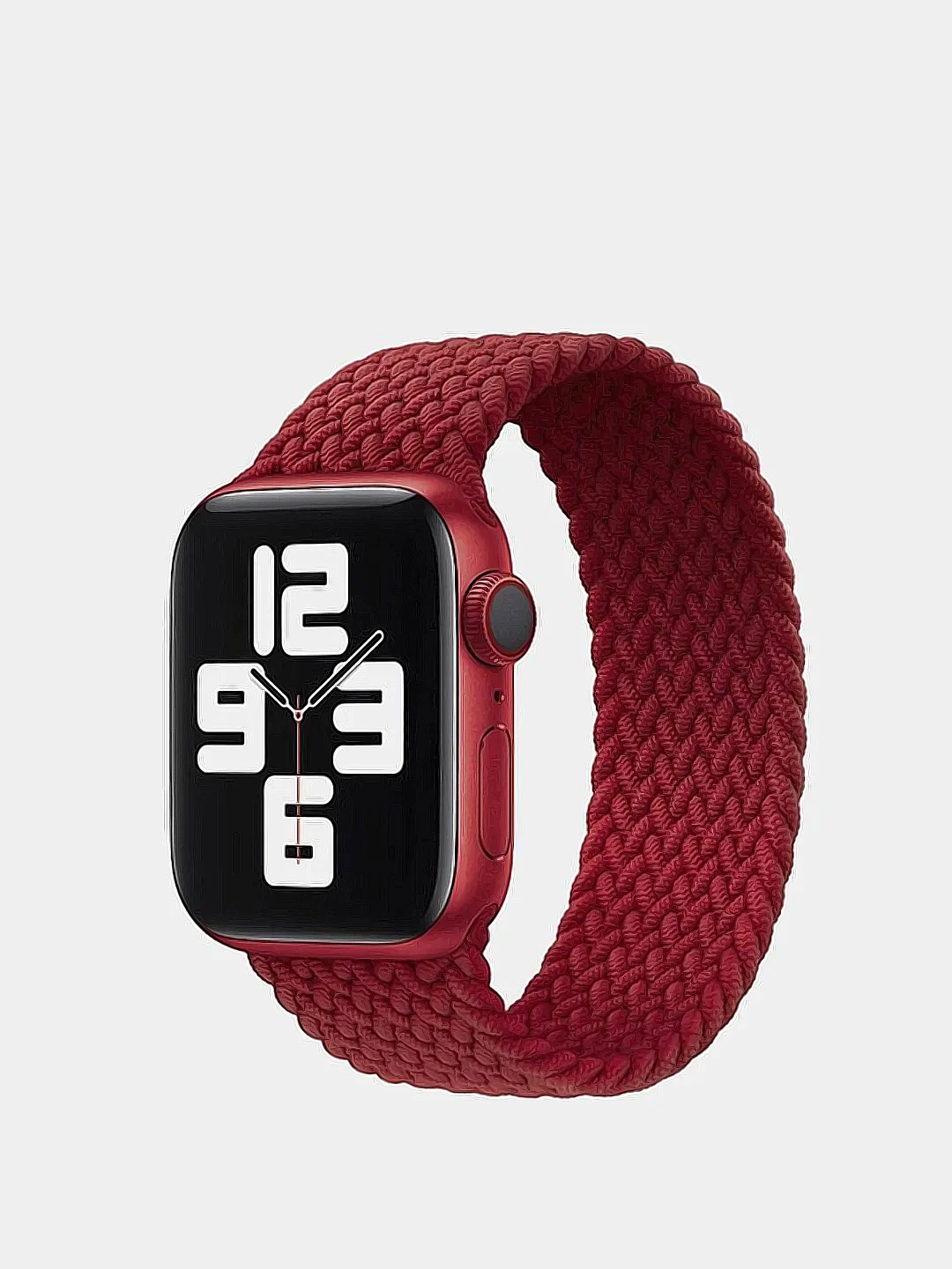 Красный нейлоновый ремешок для Apple Watch плетёный монобраслет