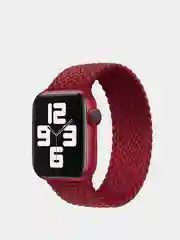 Красный нейлоновый ремешок для Apple Watch плетёный монобраслет
