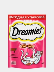 Лакомство для кошек Dreamies лакомые подушечки с говядиной  140 гр
