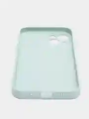 Мятный чехол силиконовый со стеклянной панелью для iPhone 13