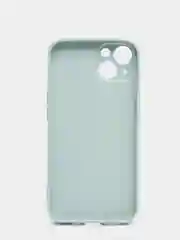 Мятный чехол силиконовый со стеклянной панелью для iPhone 13