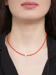 Красный чокер из жемчуга и бисера/ колье/ цепочка/ нитка из бисера