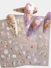 Голографические 3d-наклейки для ногтей, самоклеящиеся