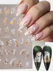 Голографические 3d-наклейки для ногтей, самоклеящиеся