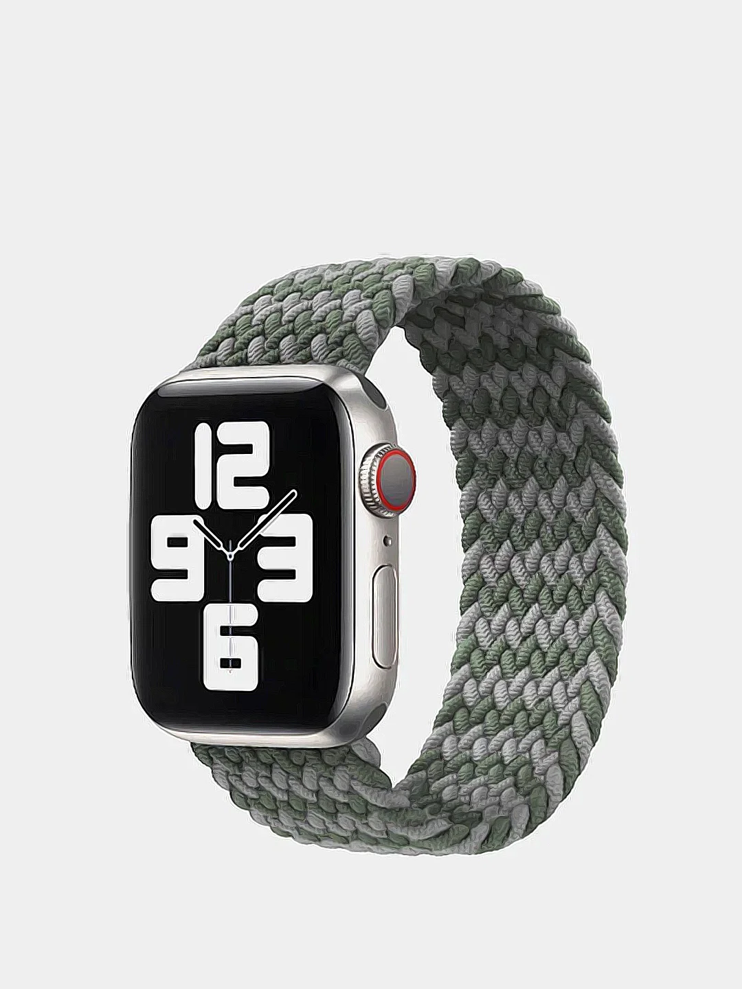 Лесной зеленый нейлоновый ремешок для Apple Watch плетёный монобраслет
