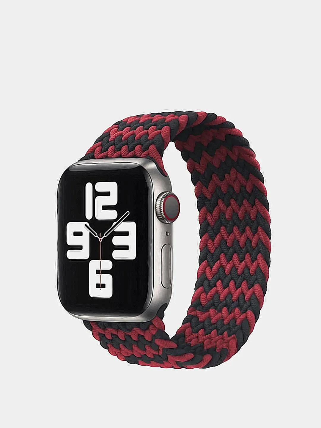 Коралловый нейлоновый ремешок для Apple Watch плетёный монобраслет