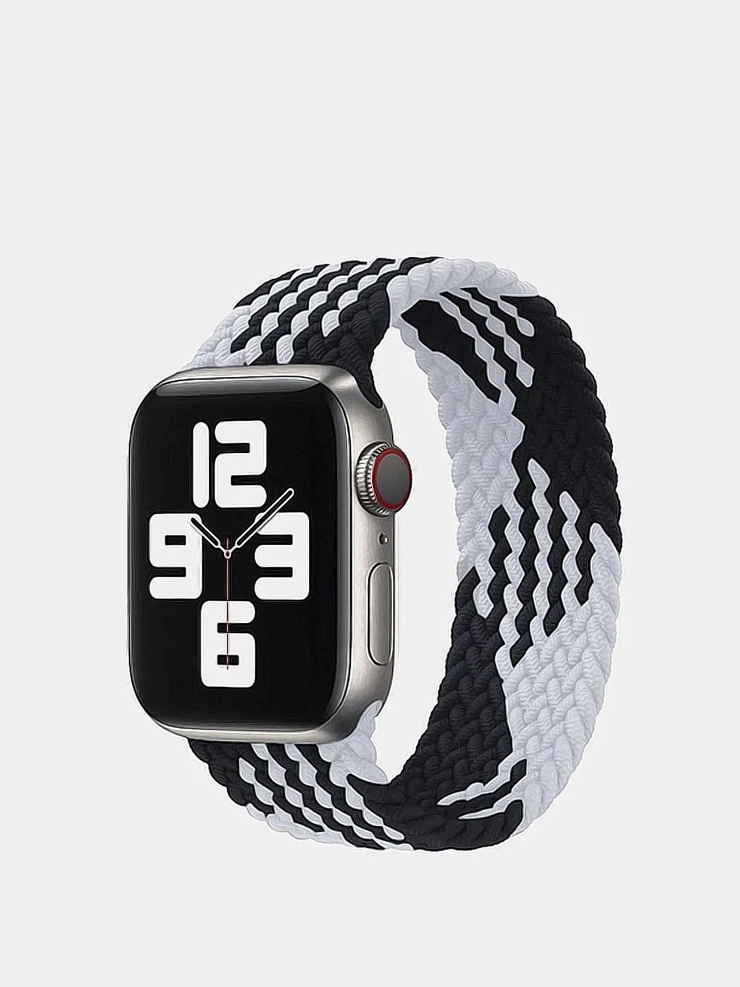 Угольный нейлоновый ремешок для Apple Watch плетёный монобраслет