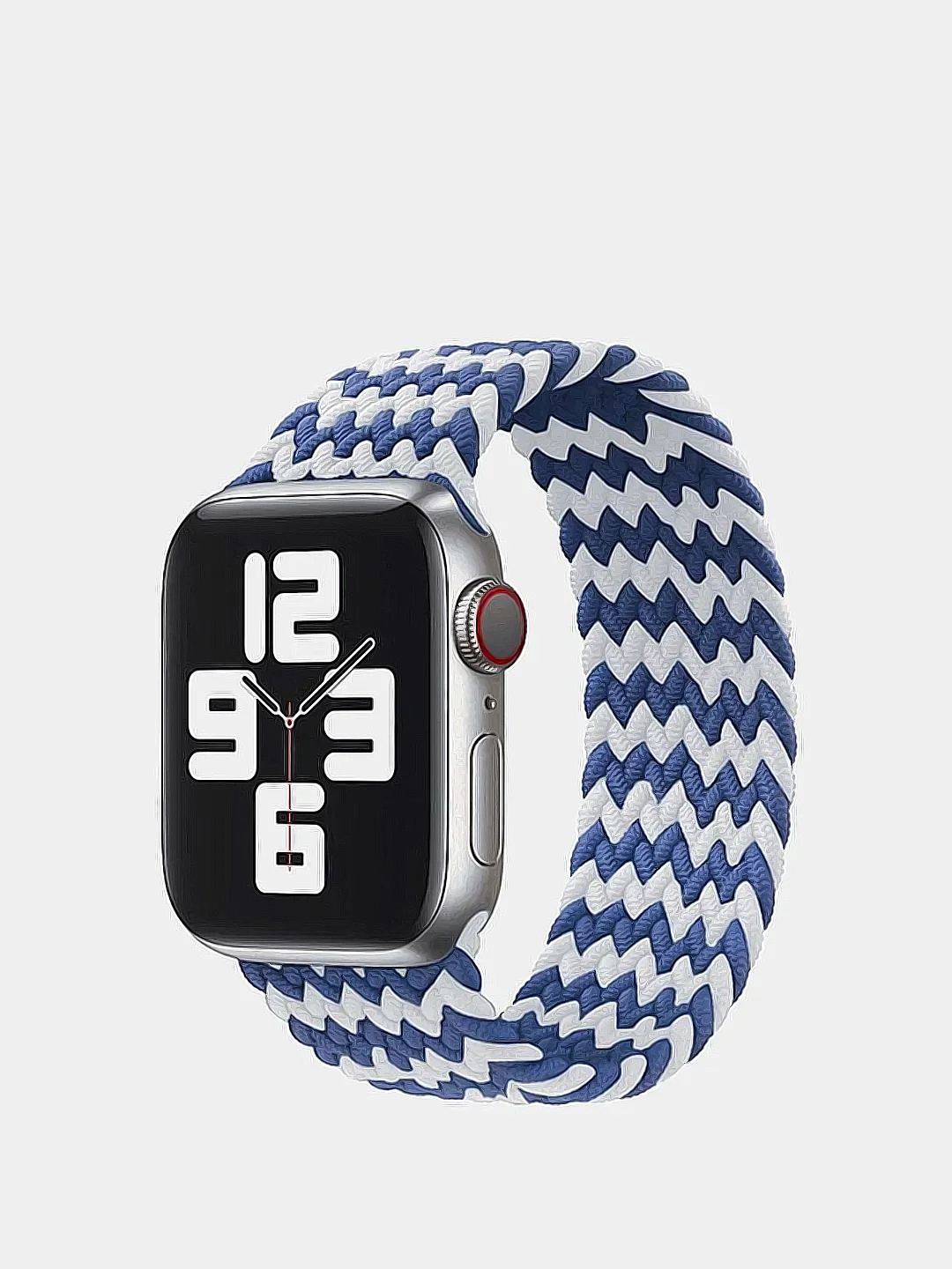Синий меланж нейлоновый ремешок для Apple Watch плетёный монобраслет