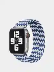 Синий меланж нейлоновый ремешок для Apple Watch плетёный монобраслет