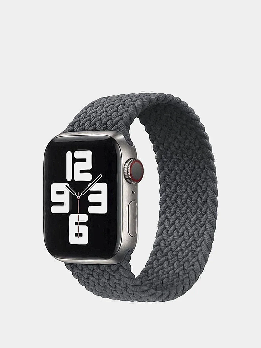 Серый нейлоновый ремешок для Apple Watch плетёный монобраслет