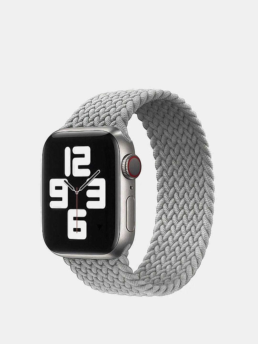 Серебряный нейлоновый ремешок для Apple Watch плетёный монобраслет