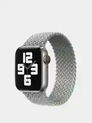 Серебряный нейлоновый ремешок для Apple Watch плетёный монобраслет