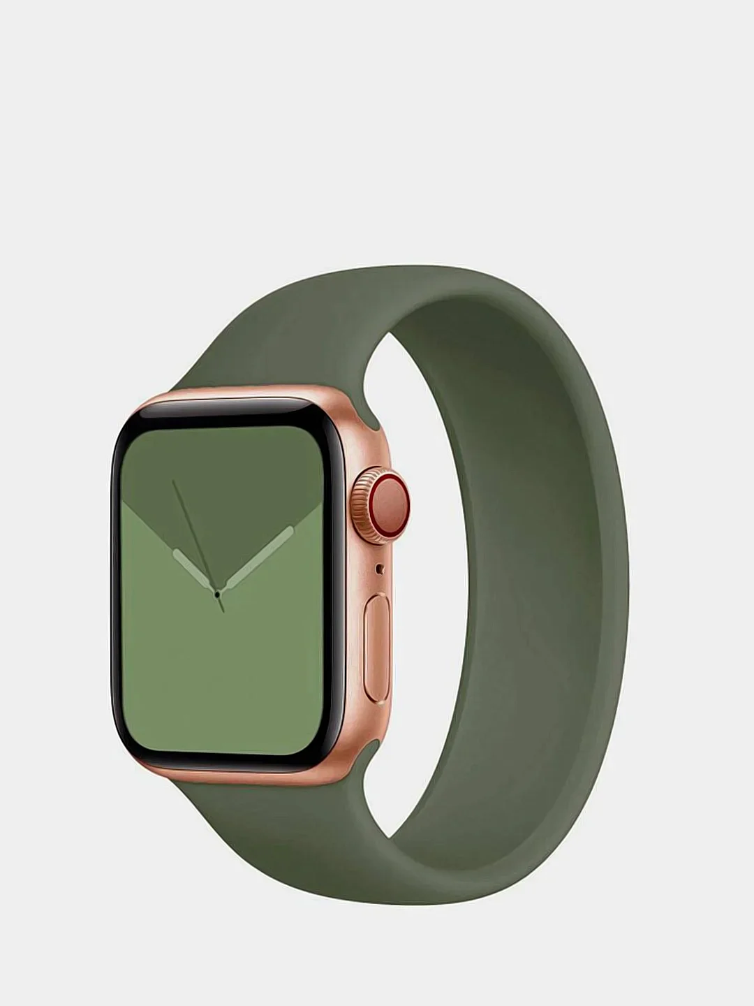 Лесной зеленый силиконовый ремешок монобраслет для Apple Watch