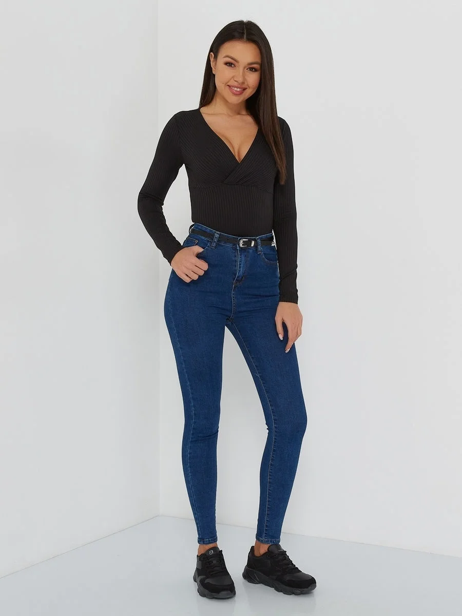 Джинсы skinny женские зауженные, с высокой посадкой