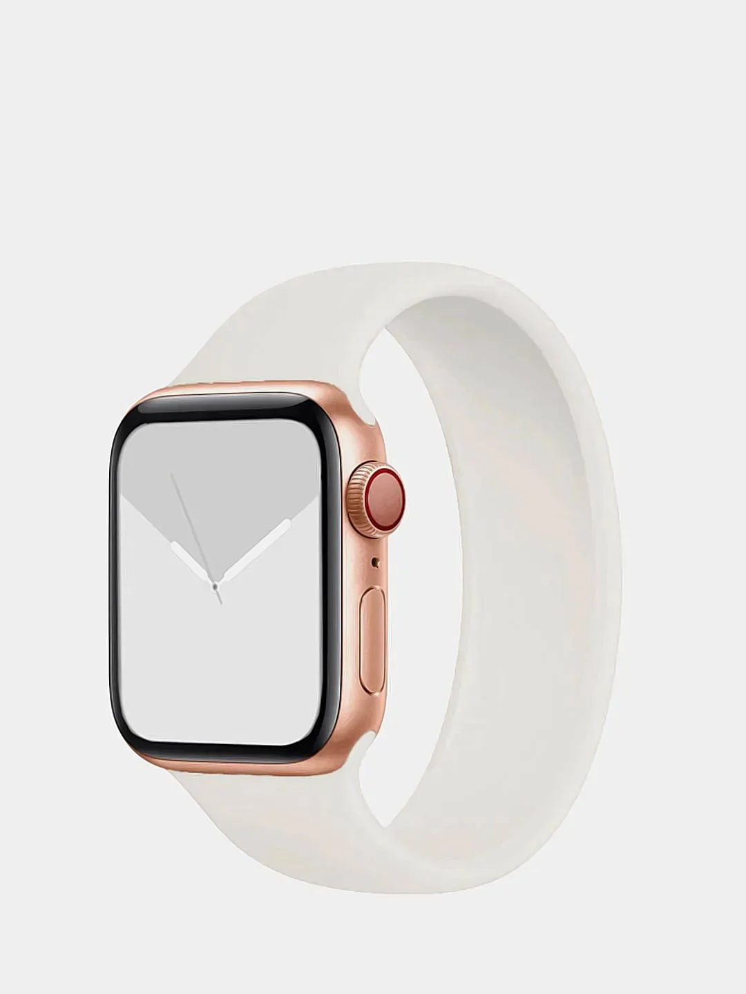 Белый силиконовый ремешок монобраслет для Apple Watch