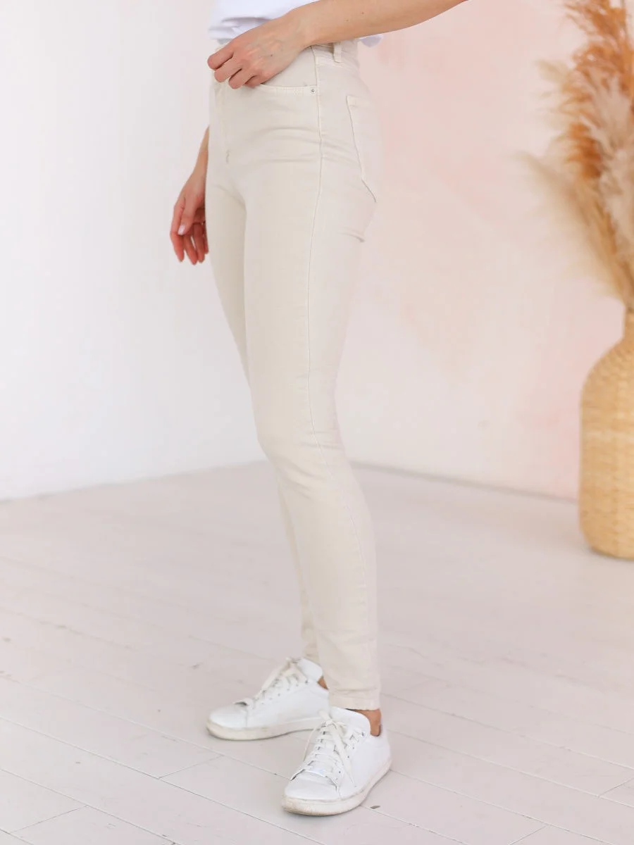 Лимонный джинсы skinny женские зауженные, с высокой посадкой