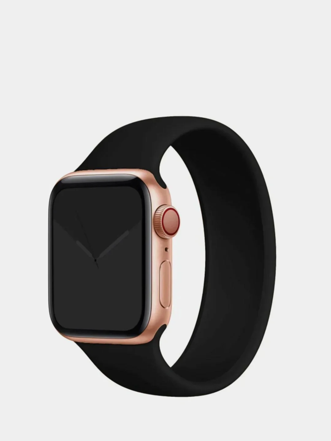 Черный силиконовый ремешок монобраслет для Apple Watch