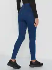 Синий джинсы skinny женские зауженные, с высокой посадкой
