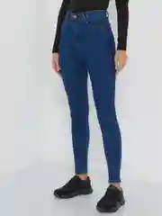 Синий джинсы skinny женские зауженные, с высокой посадкой
