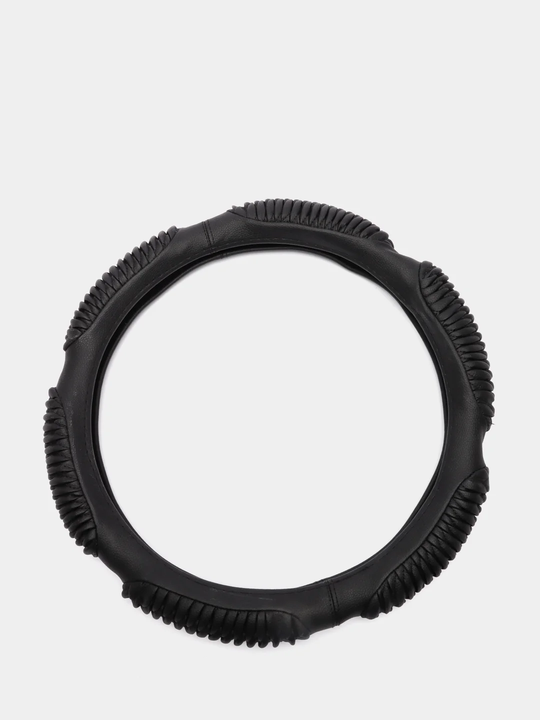 Оплетка на руль (чехол на руль) SKYWAY Sponge ribby 6 подушечек M Черная экокожа S01102223