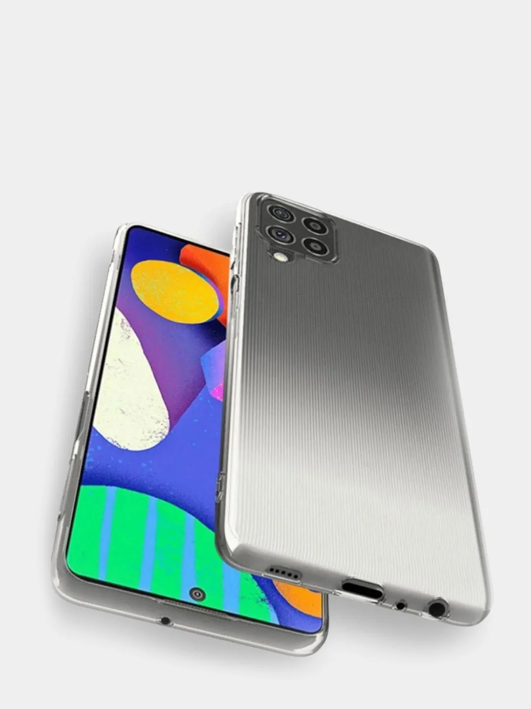 Силиконовый чехол накладка Samsung A22, M22, M32 прозрачный
