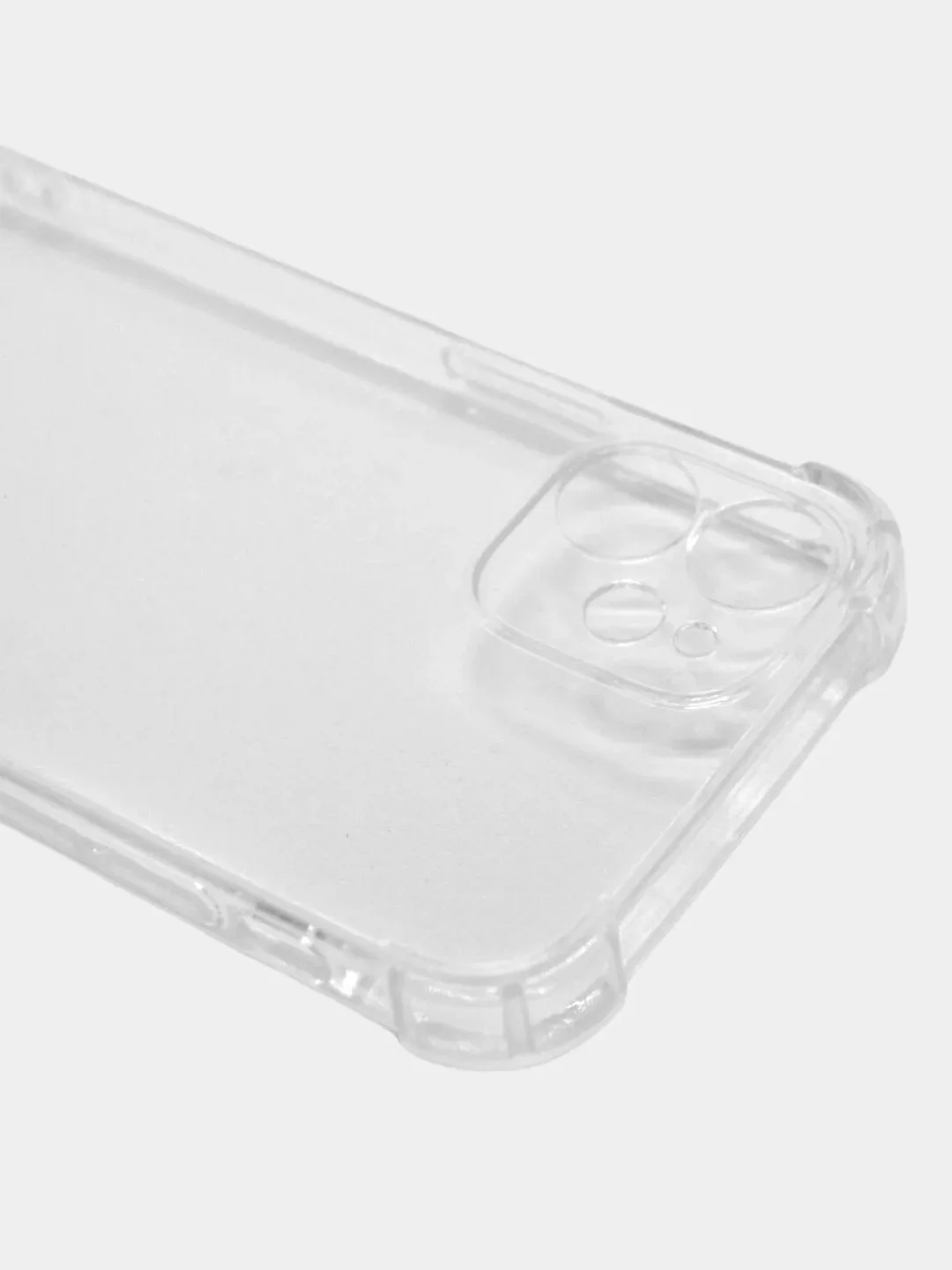 Силиконовый чехол iPhone 12 усиленные углы, защита вокруг камер, прозрачный