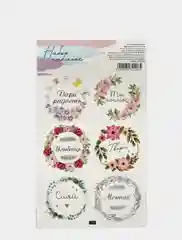 Коралловый наклейки-стикеры для ежедневника и букета / Наклейки на подарок