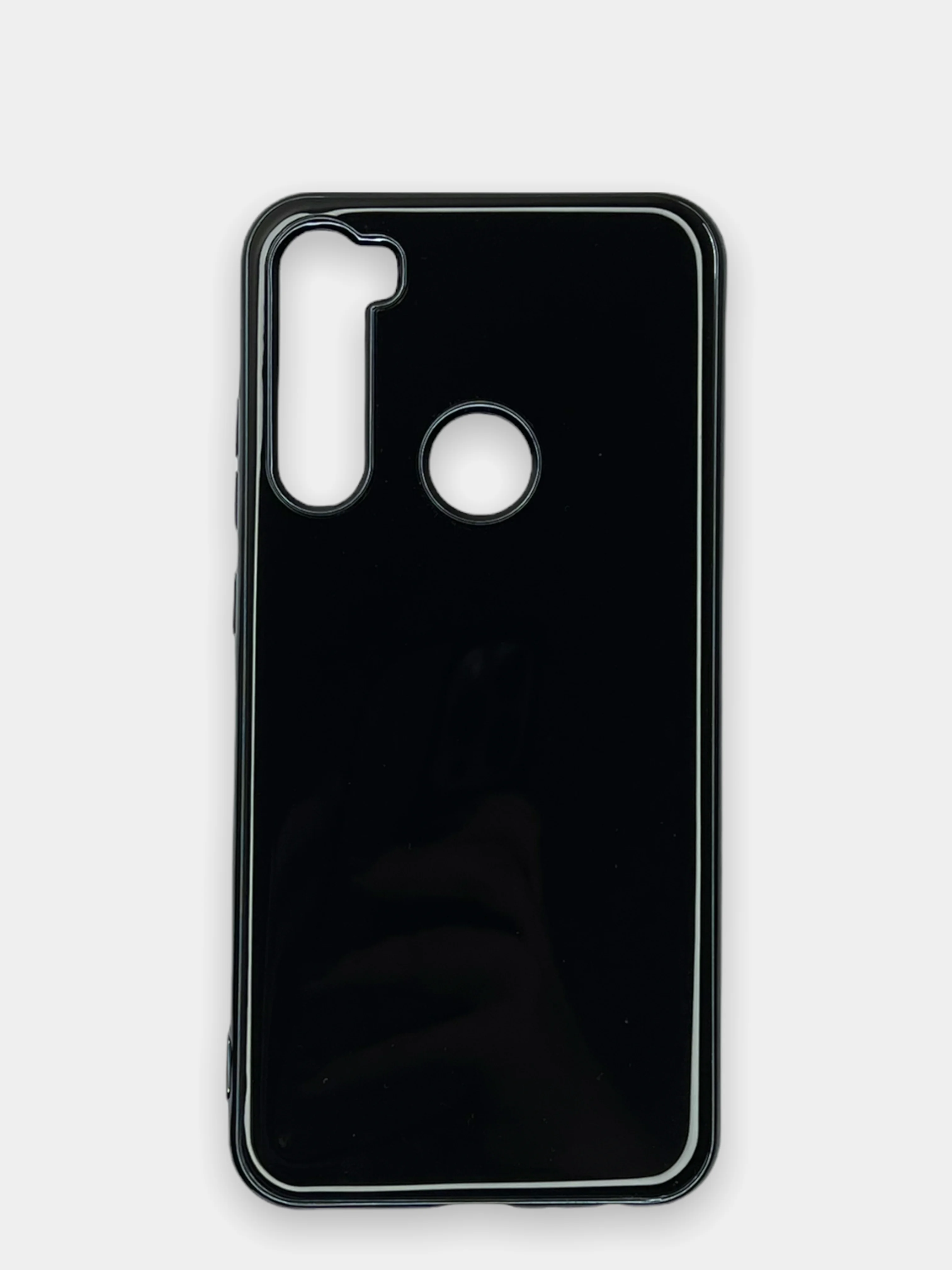 Черный чехол Xiaomi Redmi Note 8 2019/21 цветной, силиконовый, с глянцевой рамкой (Редми Нот 8)