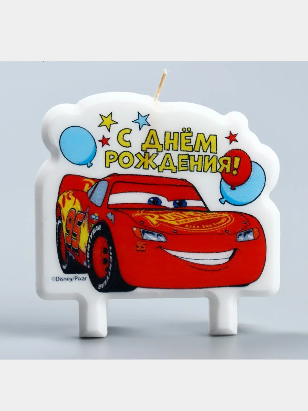 Красный свеча в торт "С Днем Рождения! Тачки"